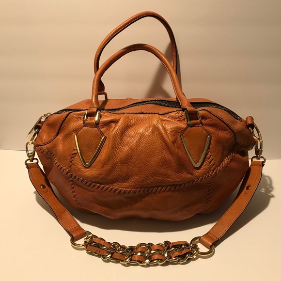 ORYANY BURNT ORANGE LEATHER SHOULDER BAG . - Picture 6 of 8